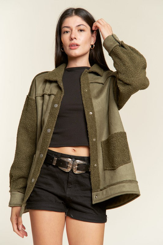 Faux Fur and Suede Jacket king-general-store-5710.myshopify.com