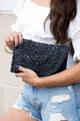 Fold Over Straw Clutch king-general-store-5710.myshopify.com