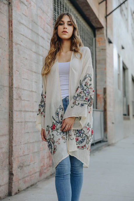 Long Floral Kimono Cardigan king-general-store-5710.myshopify.com