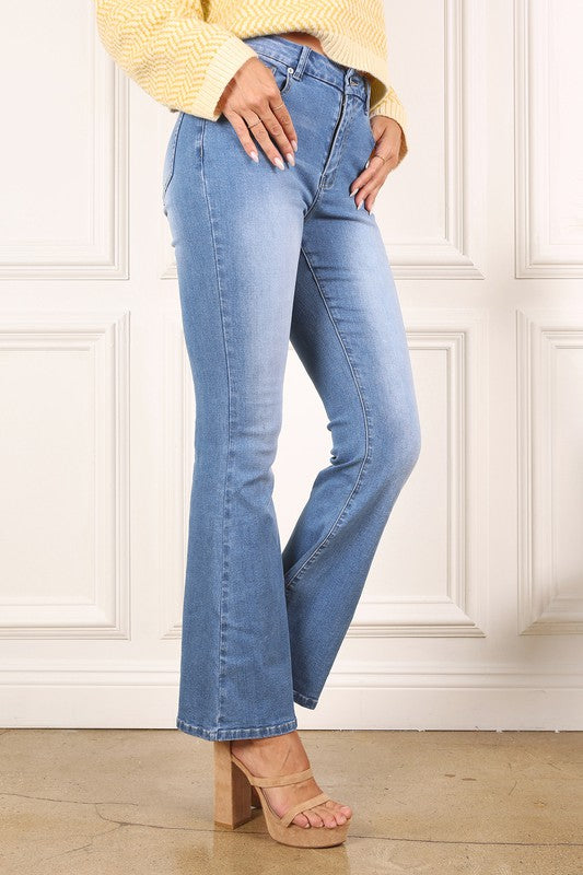 Blue Denim Stretch Flare jeans king-general-store-5710.myshopify.com