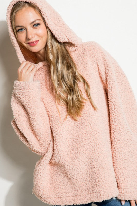 Fuzzy Faux Fur Oversized Sweatshirt