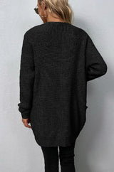 Open Front Waffle Sweater Cardigan king-general-store-5710.myshopify.com