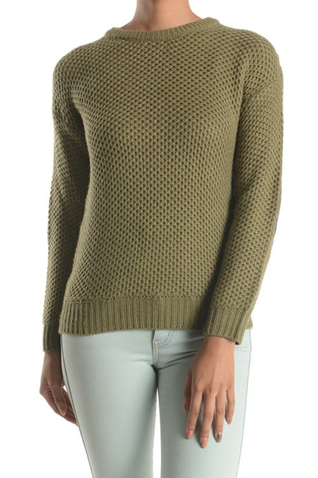 Honeycomb Stitch Sweater Top with Elbow Patch king-general-store-5710.myshopify.com