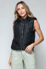 Snobbish Zip Up Quilted Hooded Vest