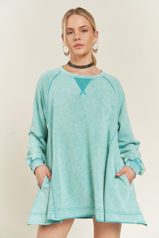 COLORWASH TUNIC SWEATSHIRT king-general-store-5710.myshopify.com