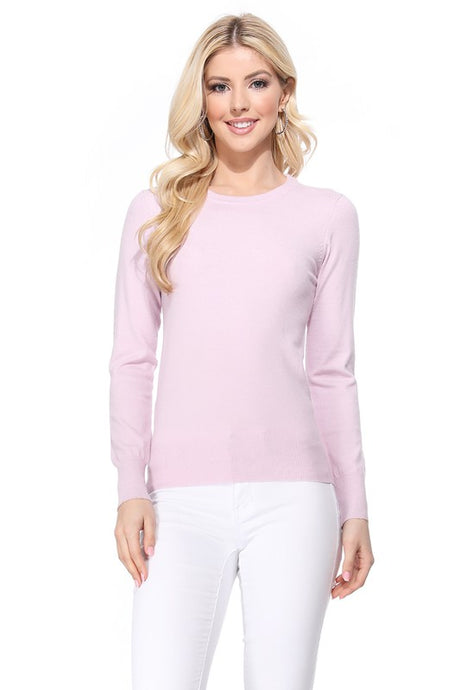 Crew Neck Long Sleeve Light Basic Casual Knit Top king-general-store-5710.myshopify.com