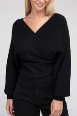 Viscose Cross Wrap Pullover Sweater king-general-store-5710.myshopify.com