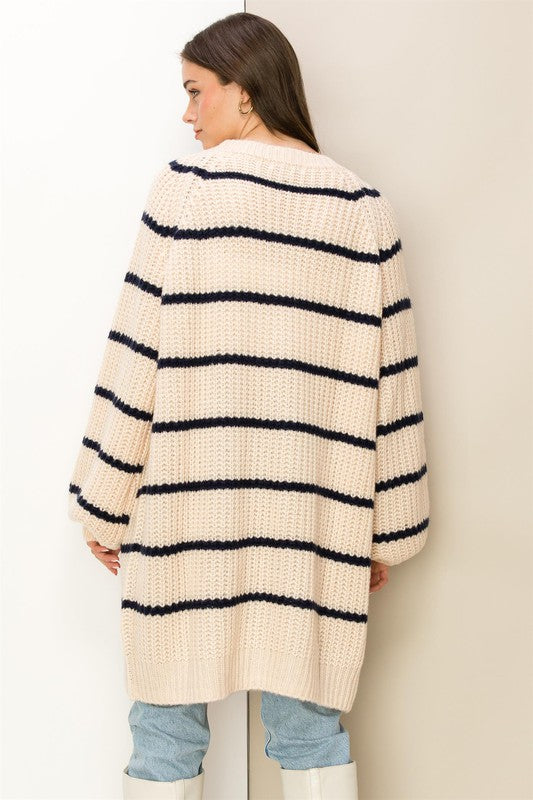 Made for Style Oversized Striped Sweater Cardigan king-general-store-5710.myshopify.com