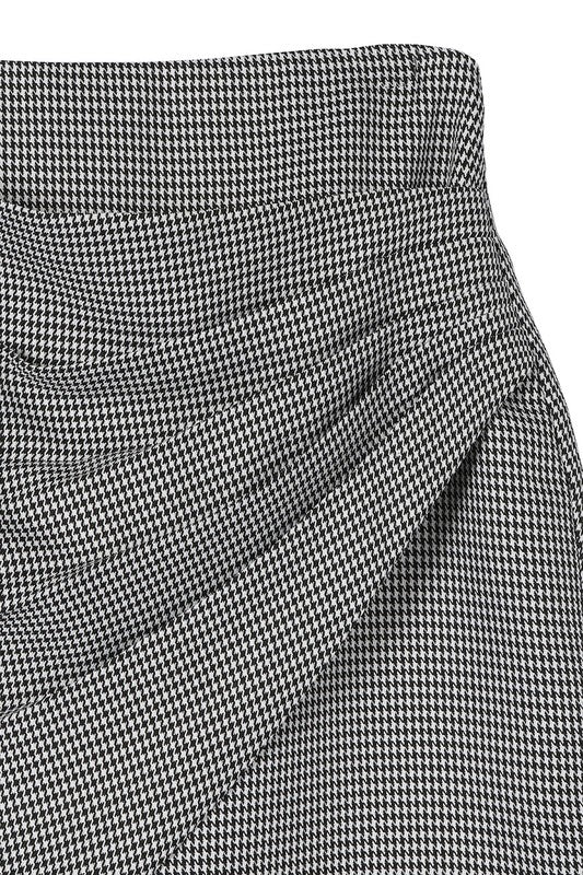 Houndstooth Shirred Wrap Skirt king-general-store-5710.myshopify.com