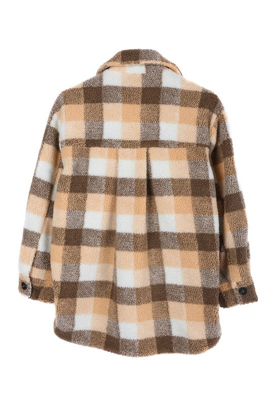 Plaid sherpa jacket with pockets king-general-store-5710.myshopify.com