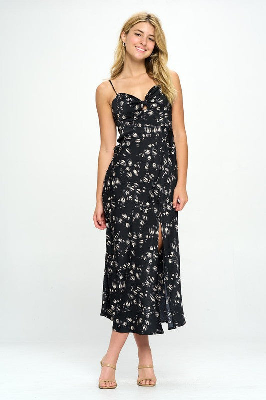 Satin Floral Maxi Dress