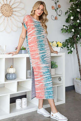 Animal Print Tie Dye Maxi Dress