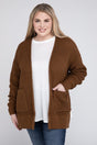 Plus Low Gauge Waffle Open Cardigan Sweater king-general-store-5710.myshopify.com