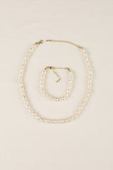 Mid-Sized Natural Pearl Bracelet and Necklace Set king-general-store-5710.myshopify.com