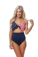 American Flag 4th of July One Piece Swimsuit