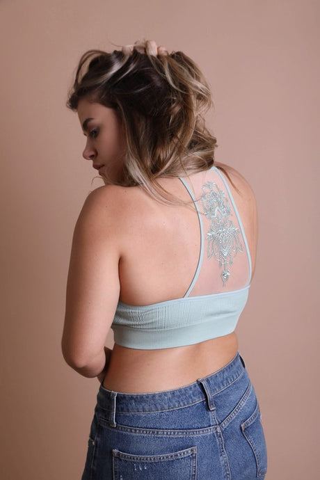 Plus Size Tattoo Mesh Racerback Bralette king-general-store-5710.myshopify.com