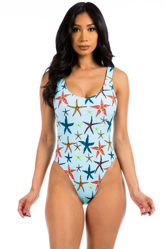 Starfish V-Neck One-Piece Swimsuit