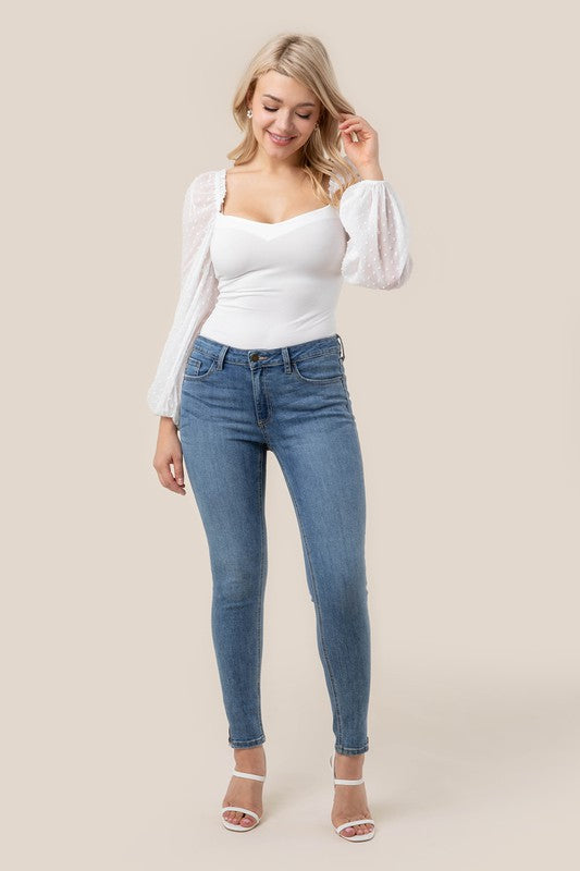 Long Sleeve Shirring Sleeve Bodysuit king-general-store-5710.myshopify.com