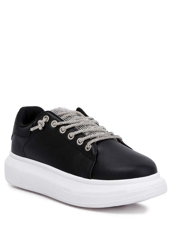 Jaxen Rhinestones Lace Up Sneakers king-general-store-5710.myshopify.com