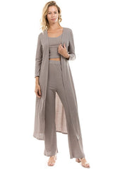 Grey Knit Longline Sweater Three Piece Set king-general-store-5710.myshopify.com