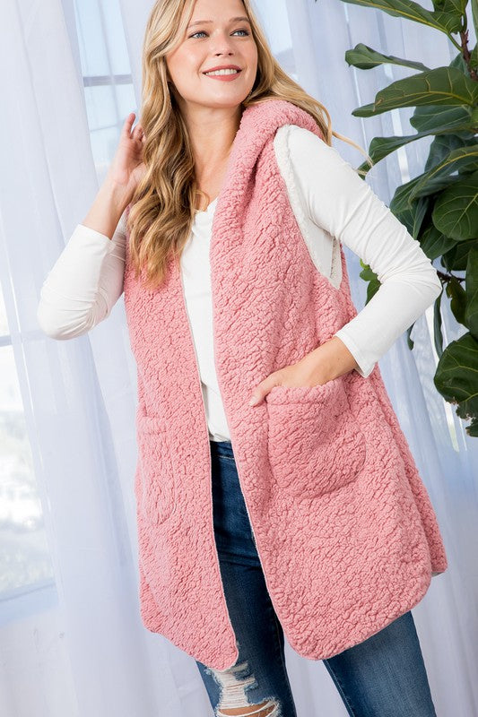 Faux Fur Sherpa Fleece Vest