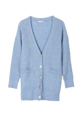 Light Blue Wool Blended Cable Knitted Cardigan king-general-store-5710.myshopify.com