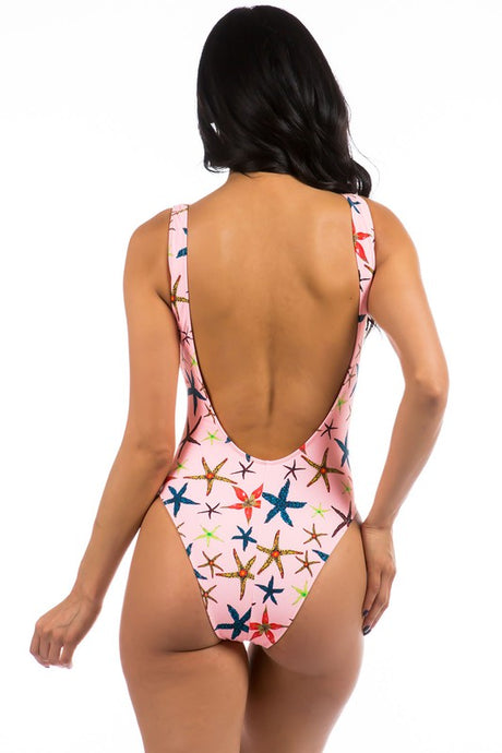 Starfish V-Neck One-Piece Swimsuit