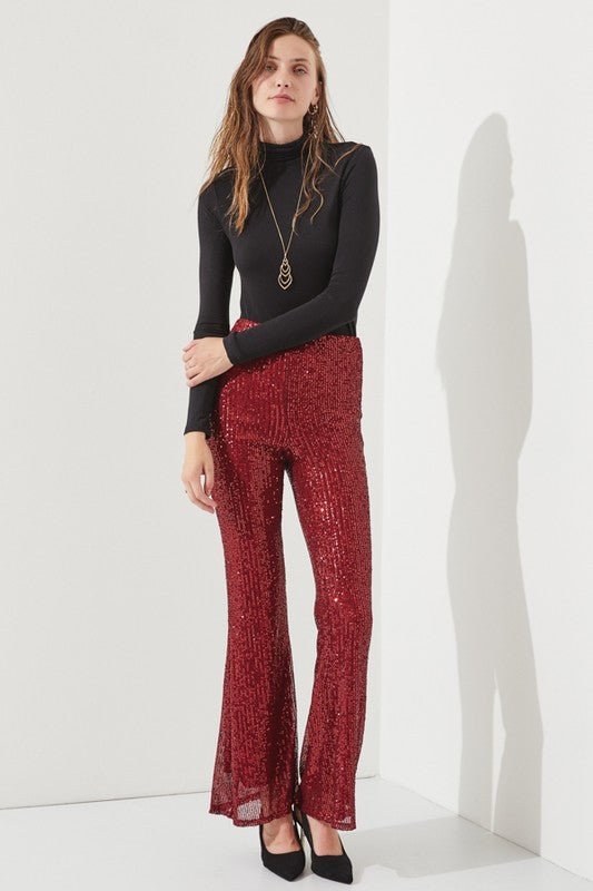 High Waist Flare Leg Sequin Pants king-general-store-5710.myshopify.com