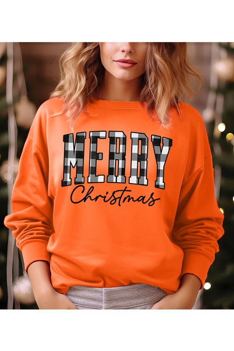 Plaid Merry Christmas Unisex Sweatshirt king-general-store-5710.myshopify.com