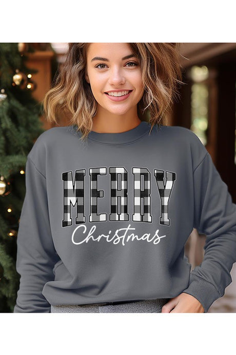 Plaid Merry Christmas Unisex Sweatshirt king-general-store-5710.myshopify.com