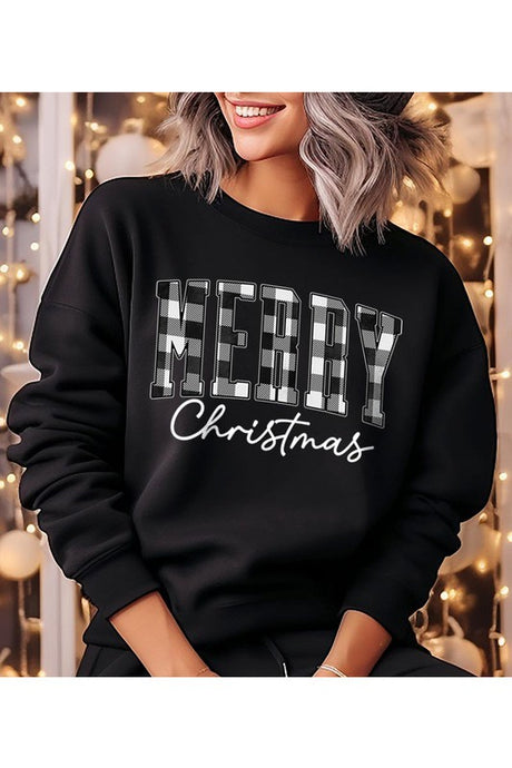 Plaid Merry Christmas Unisex Sweatshirt king-general-store-5710.myshopify.com