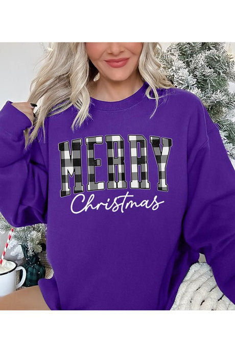 Plaid Merry Christmas Unisex Sweatshirt king-general-store-5710.myshopify.com