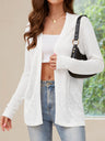 Openwork Open Front Long Sleeve Cardigan