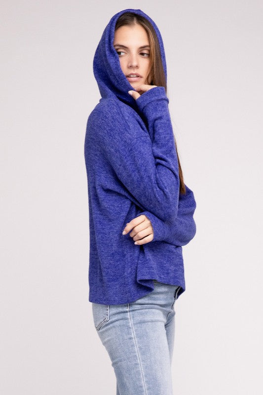 Hooded Brushed Melange Hacci Sweater king-general-store-5710.myshopify.com