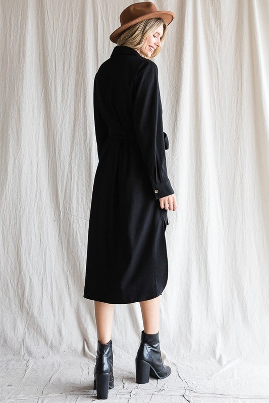 PLUS Button Down Long Shirt Midi Dress king-general-store-5710.myshopify.com