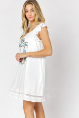 Embroidered Square Neck Mini Dress king-general-store-5710.myshopify.com