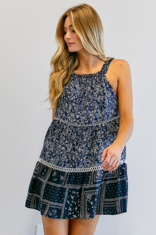 Printed Halter Neck Mini Dress king-general-store-5710.myshopify.com