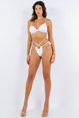 Criss Cross Back and Bottom Side Tie Bikini Swimsuit