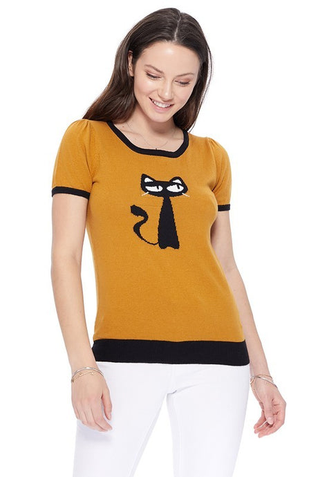 Cat Print Casual T-Shirt Sweater king-general-store-5710.myshopify.com