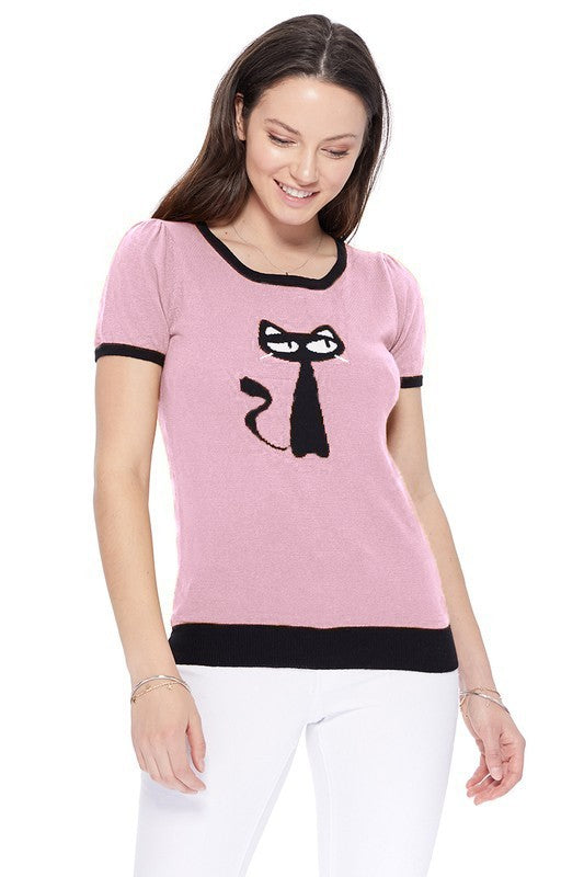 Cat Print Casual T-Shirt Sweater king-general-store-5710.myshopify.com