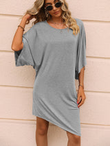 Ivy Lane Round Neck Three-Quarter Sleeve Tee Dress