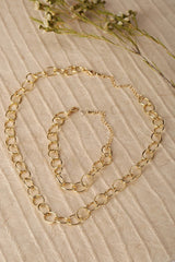 Gold Chain Bracelet and Necklace Set king-general-store-5710.myshopify.com