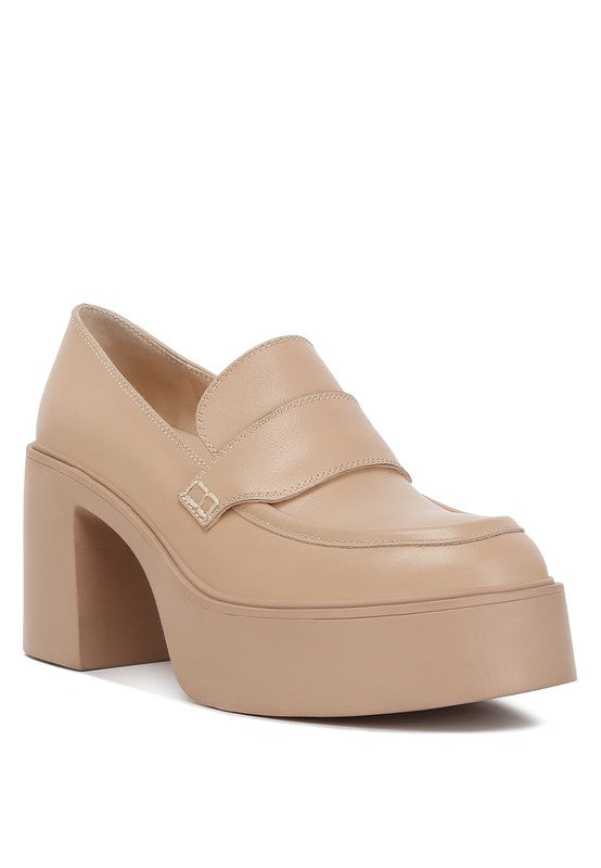 Elspeth Heeled Platform Leather Loafers king-general-store-5710.myshopify.com