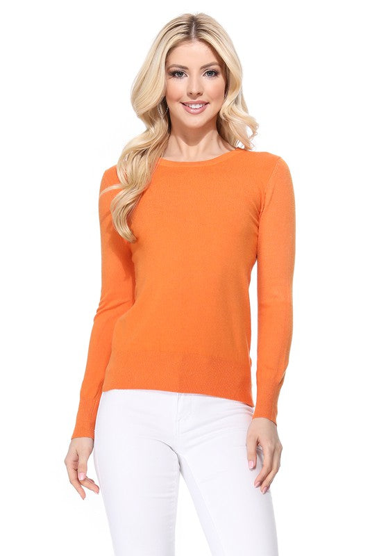 Crew Neck Long Sleeve Light Basic Casual Knit Top king-general-store-5710.myshopify.com