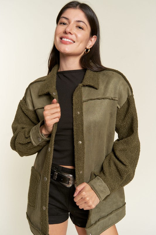 Faux Fur and Suede Jacket king-general-store-5710.myshopify.com