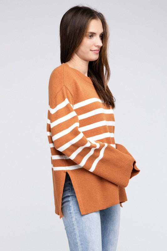 Ribbed Hem Stripe Sweater king-general-store-5710.myshopify.com