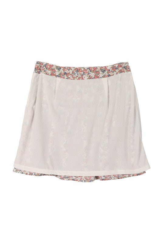 Shirred Floral Mini Skirt king-general-store-5710.myshopify.com