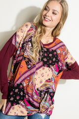 PAISLEY MIXED BOXY TOP