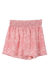 Pink Paisley Shirred Waist Casual Shorts king-general-store-5710.myshopify.com