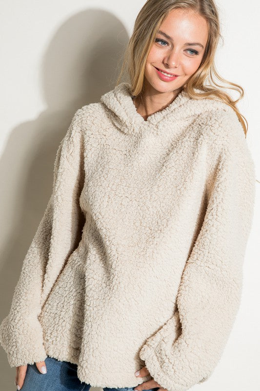 Fuzzy Faux Fur Oversized Sweatshirt